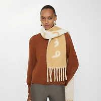 Reversible Logo Alpaca Wool Blend Scarf in Sand | Burberry® Official