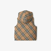 Reversible Check Nylon Padded Gilet in Sand | Burberry® Official