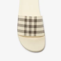 Check Slides in Light beige - Women | Burberry® Official