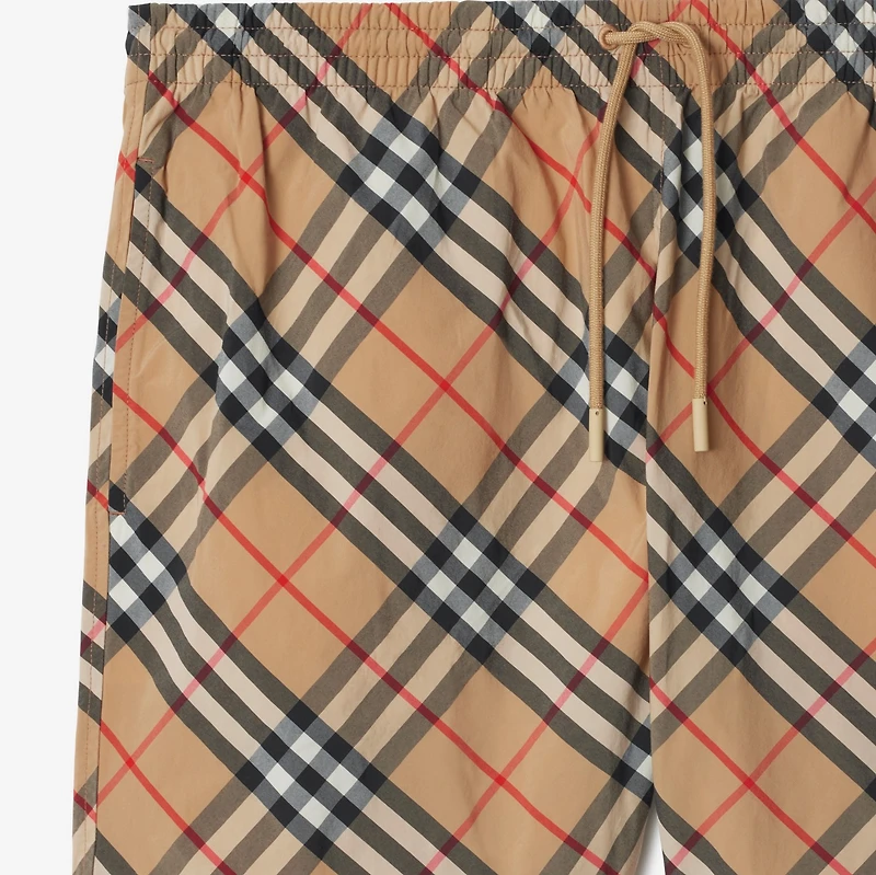 Check Swim Shorts in Sand - Men | Burberry® Official