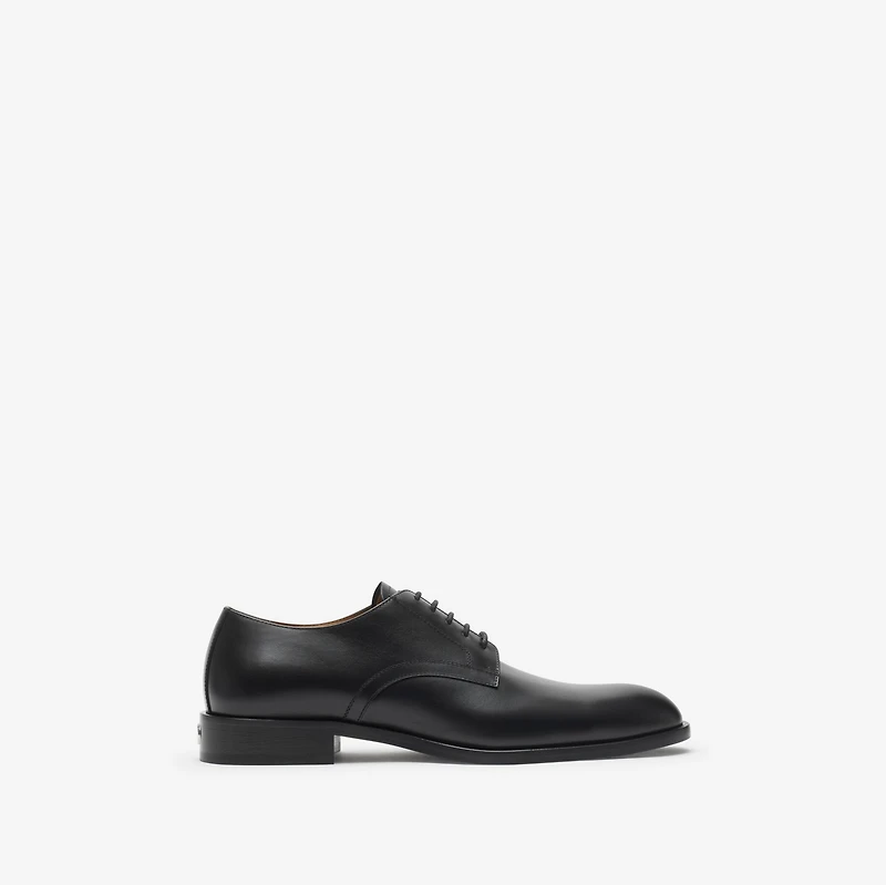 Leather Carlyle Stamp Derby Shoes in Black - Men | Burberry® Official