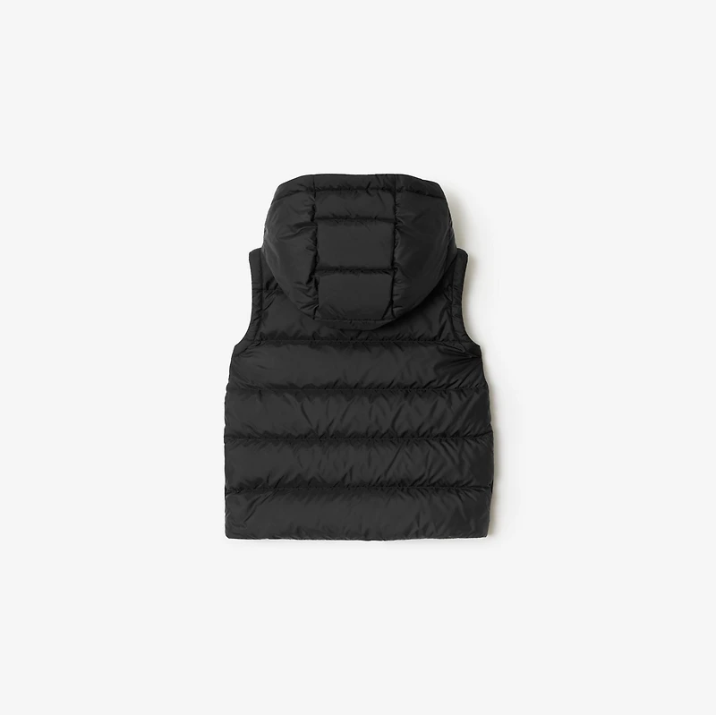 Nylon Hooded Puffer Gilet in Black | Burberry® Official