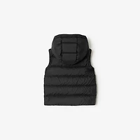 Nylon Hooded Puffer Gilet in Black | Burberry® Official
