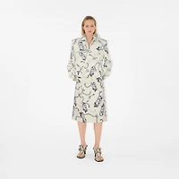 Long Knight Hardware Tricotine Trench Coat in Silver/white - Women | Burberry® Official