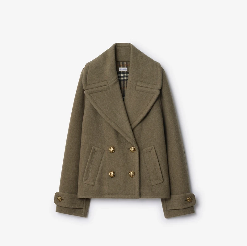Wool Jacket in Glade green - Women | Burberry® Official