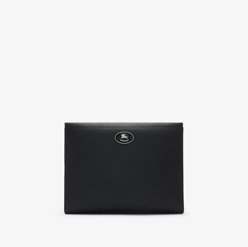 Knight Stamp Zip Pouch in Black - Men, Leather | Burberry® Official