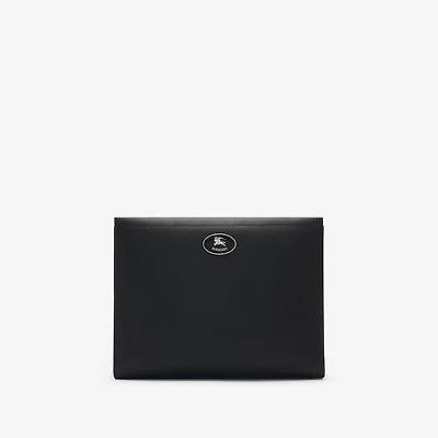 Knight Stamp Zip Pouch in Black - Men, Leather | Burberry® Official