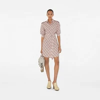 Check Cotton Shirt Dress in Floss pink - Women, Nylon | Burberry® Official
