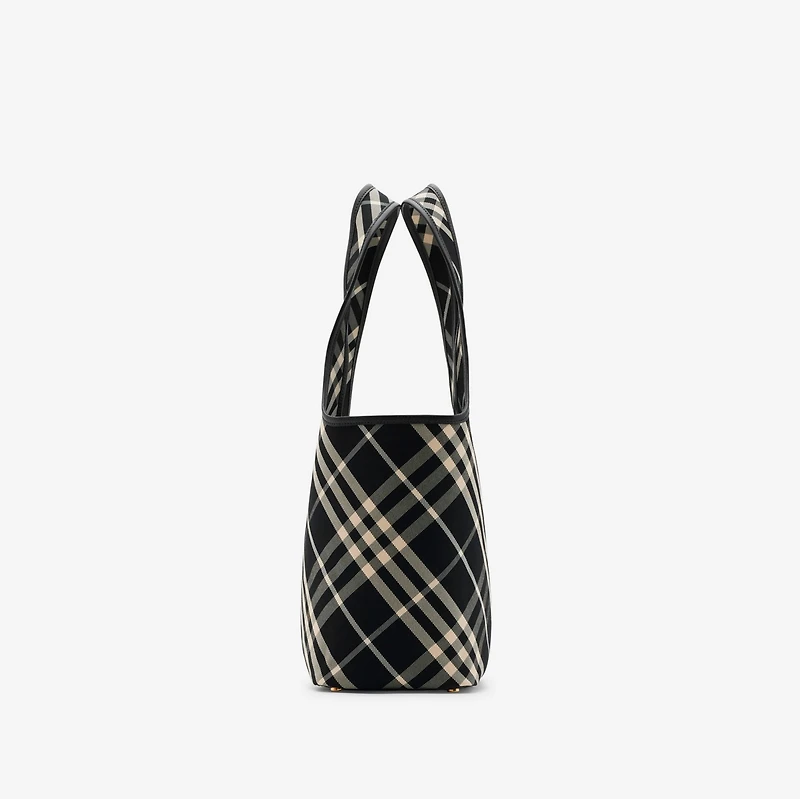 Small Check Tote in Black/calico - Women | Burberry® Official