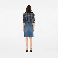 Denim Skirt in Mid blue - Women, Cotton | Burberry® Official