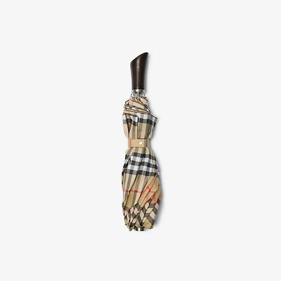 Check Folding Umbrella in Sand beige | Burberry® Official