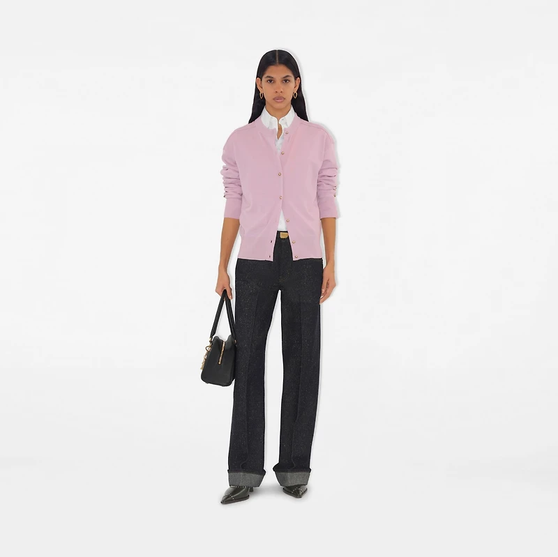 B Crest Wool Cardigan in Dawn - Women | Burberry® Official
