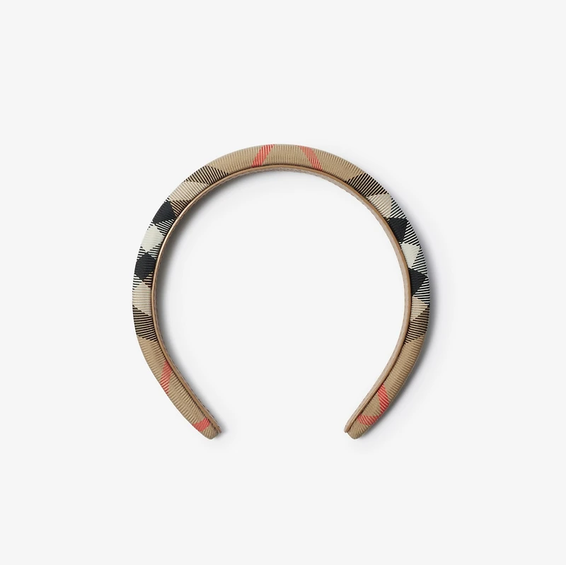 Check Nylon Headband in Sand - Children | Burberry® Official