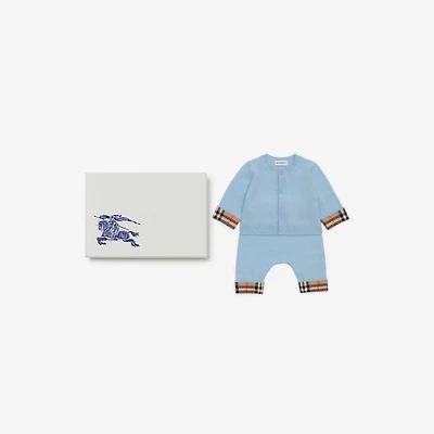 Cashmere Two-piece Baby Gift Set in Ice blue - Children | Burberry® Official