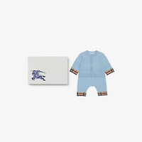 Cashmere Two-piece Baby Gift Set in Ice blue - Children | Burberry® Official