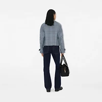 Check Silk Blend Trench Jacket in Gale - Women | Burberry® Official