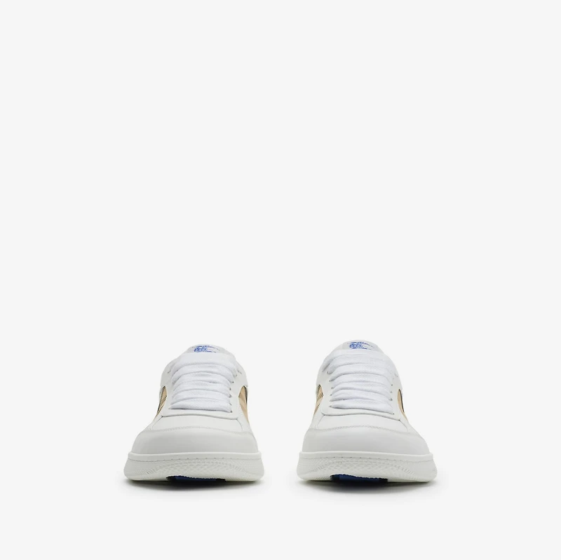 Leather and Check Terrace Sneakers​ in /sand