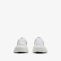 Leather and Check Terrace Sneakers​ in /sand