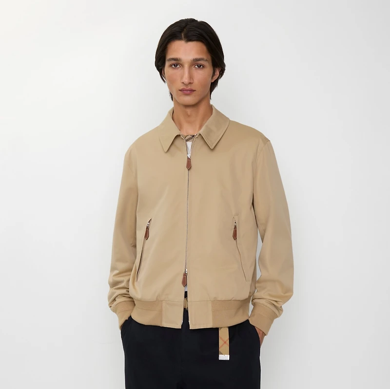 Gabardine Harrington Jacket in Honey beige - Men | Burberry® Official
