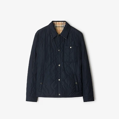 Reversible Quilted Nylon Overshirt in Navy - Men | Burberry® Official