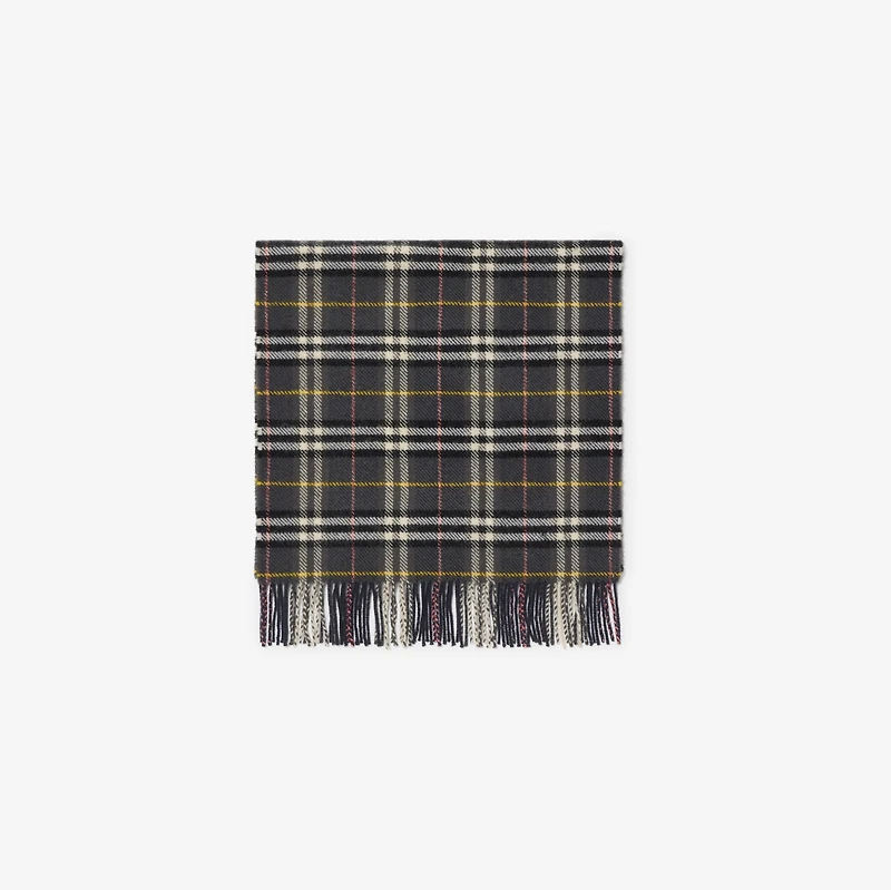 Check British Wool Scarf in Navy | Burberry® Official