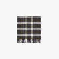 Check British Wool Scarf in Navy | Burberry® Official