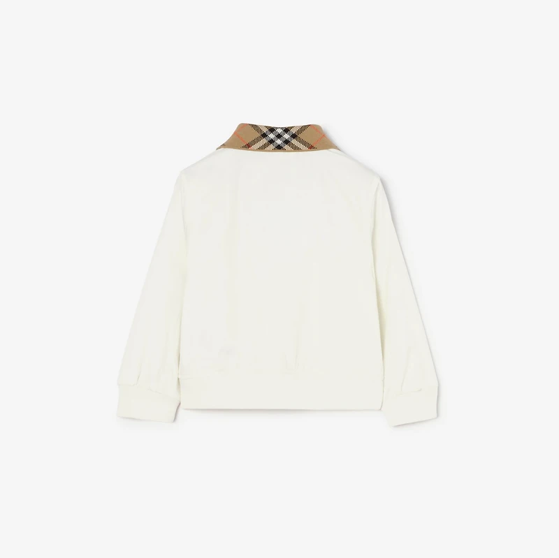 Cotton Hayfield Harrington Jacket in Chalk white | Burberry® Official