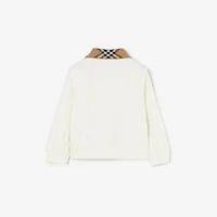 Cotton Hayfield Harrington Jacket in Chalk white | Burberry® Official