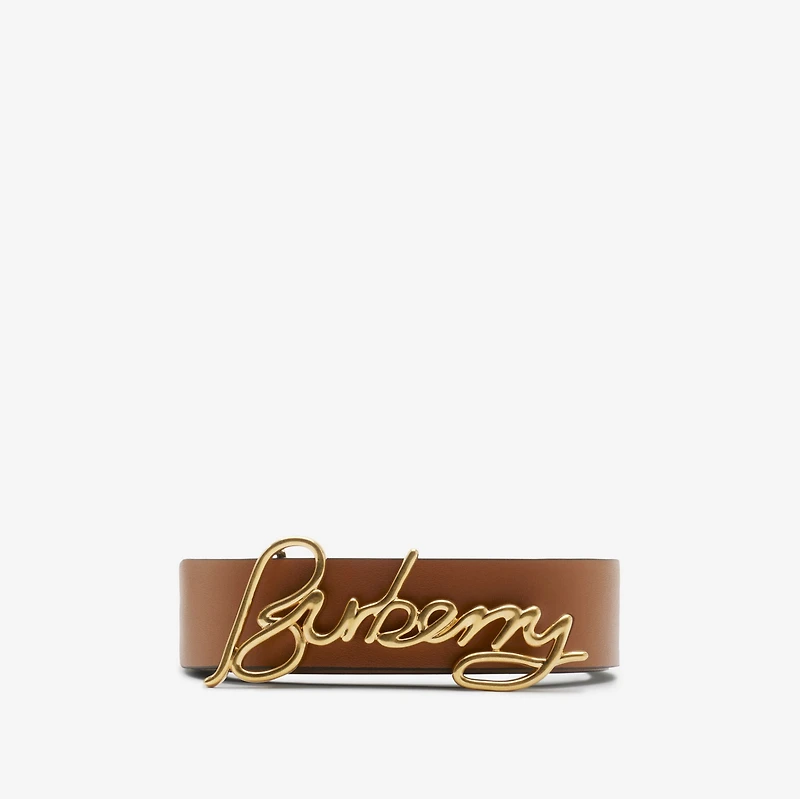 Reversible Leather Signature Belt in Black/hazel - Women | Burberry® Official