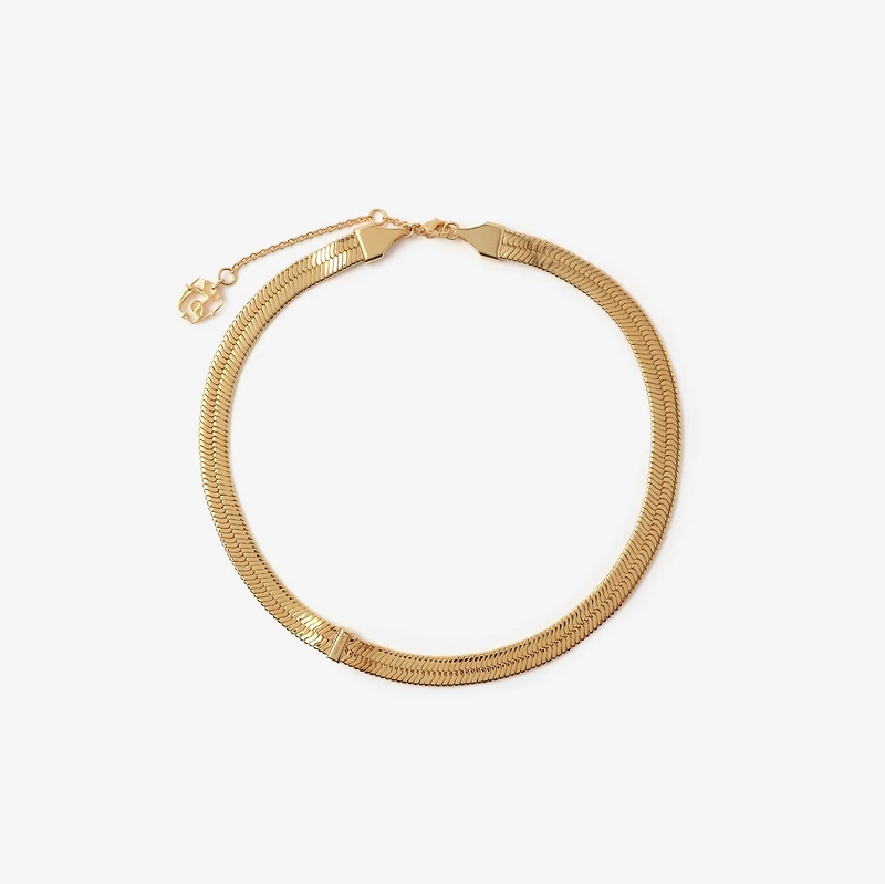 Engraved Check Necklace in Gold - Women | Burberry® Official