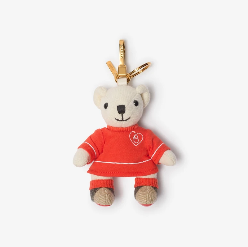 Thomas Bear Charm in Red - Women, Cashmere, Wool | Burberry® Official