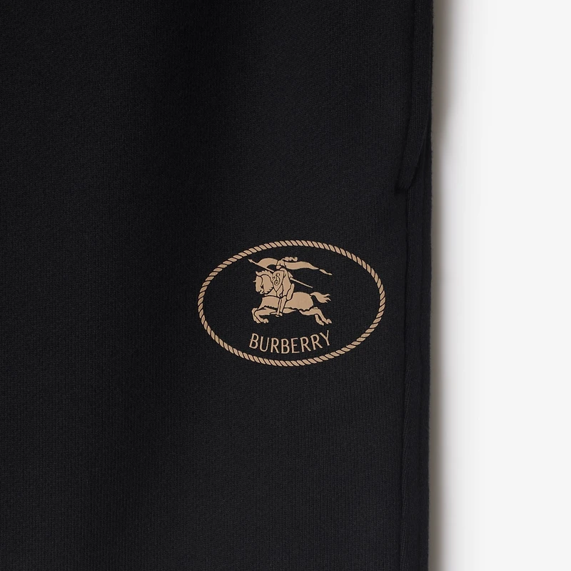 Knight Stamp Cotton Shorts in Black - Men | Burberry® Official