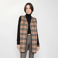 Check Wool Cashmere Warmer in Archive beige - Women | Burberry® Official