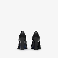 Leather Cadet Heeled Loafers in Black - Women | Burberry® Official