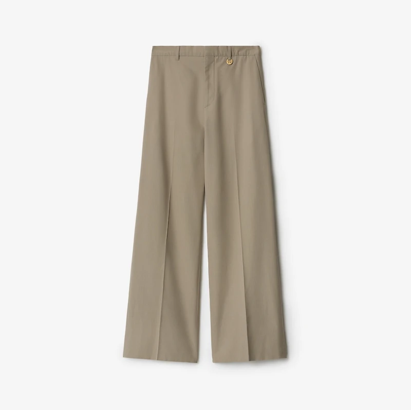 Silk Tailored Trousers in Crater - Men | Burberry® Official