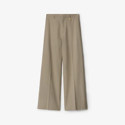 Silk Tailored Trousers in Crater - Men | Burberry® Official