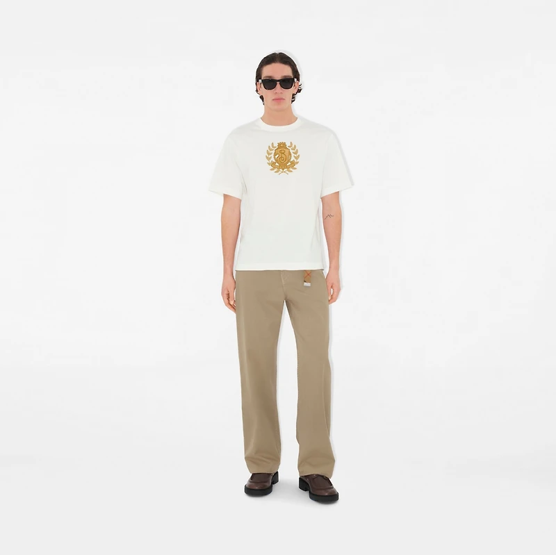 B Crest Cotton T-shirt in Chalk - Men | Burberry® Official