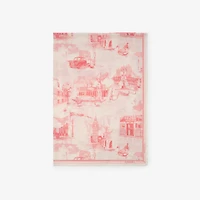 London Landmarks Wool Silk Scarf in Cami pink | Burberry® Official