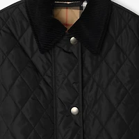 Quilted Nylon Barn Jacket in Black/sand - Women | Burberry® Official