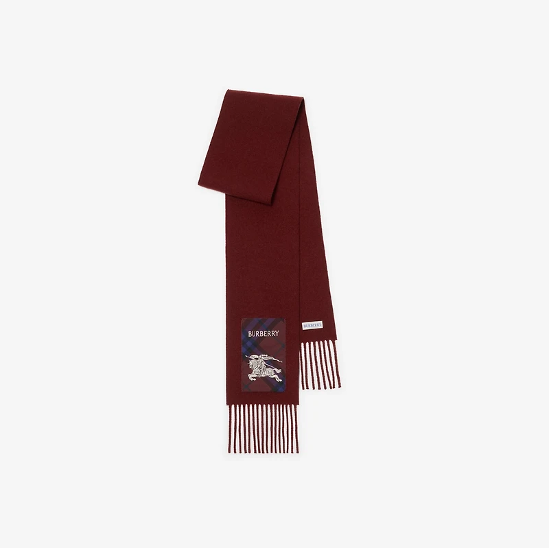 Check Label Cashmere Scarf in Sash red | Burberry® Official