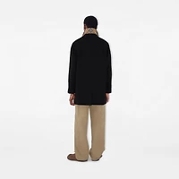 Short Camden Heritage Car Coat in Black - Men, Cotton Gabardine | Burberry® Official