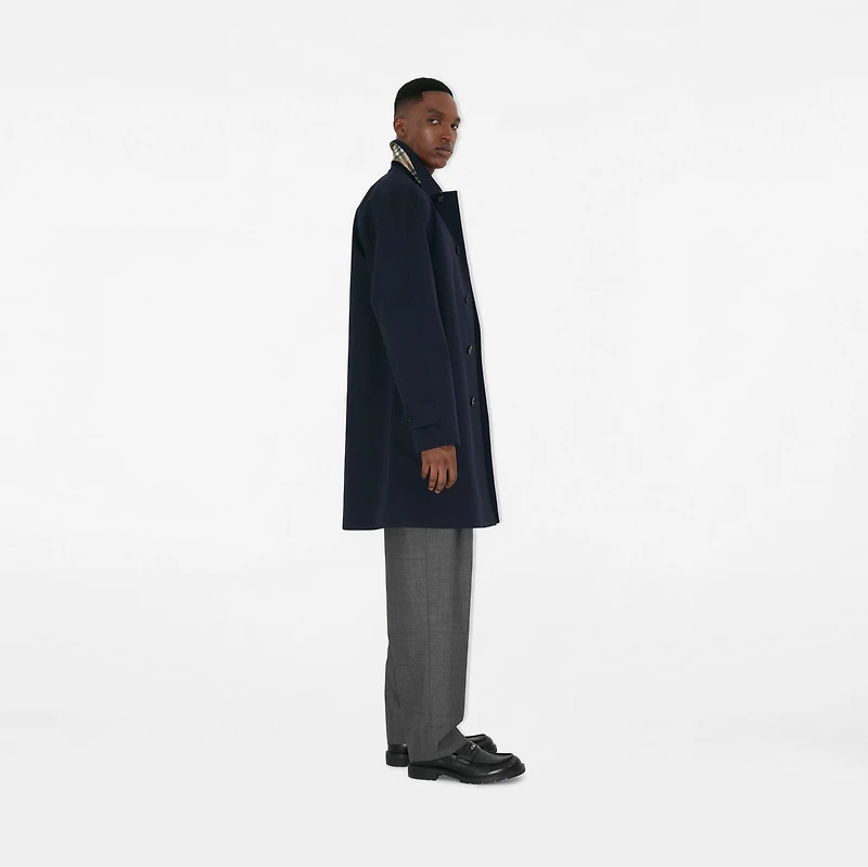 Mid-length Bonded Gabardine Car Coat in Navy - Men | Burberry® Official