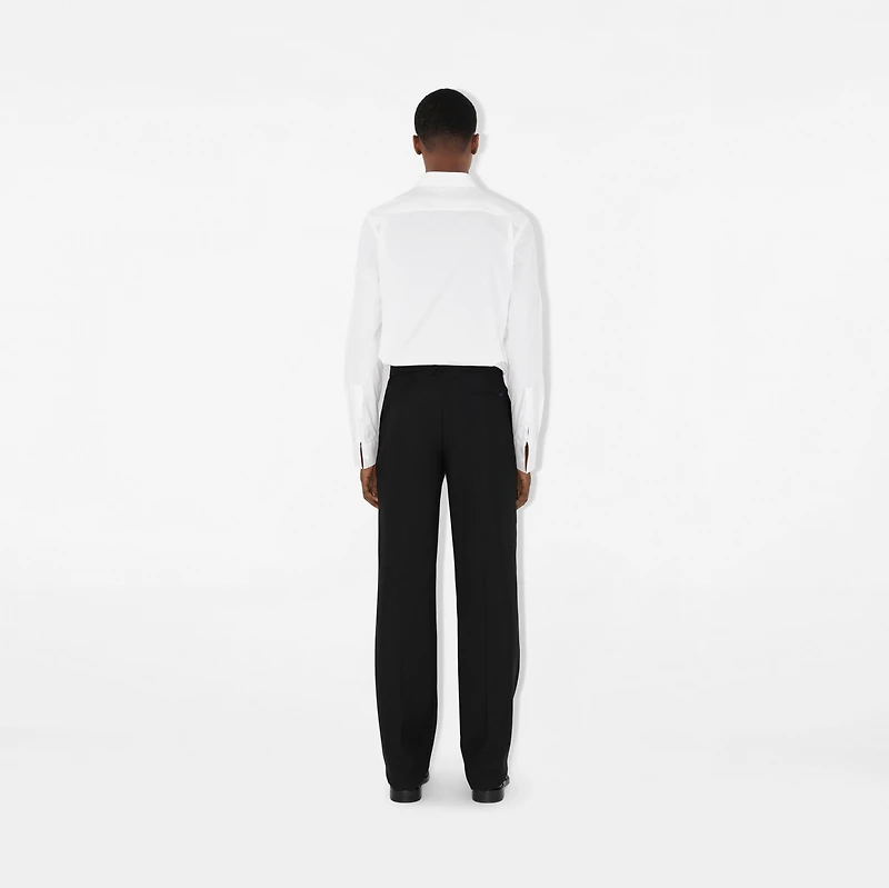 Slim Fit Stretch Cotton Shirt in White