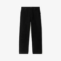 Loose Jeans in Black - Men, Cotton | Burberry® Official