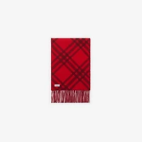 Check Cashmere Scarf in Oxblood red | Burberry® Official