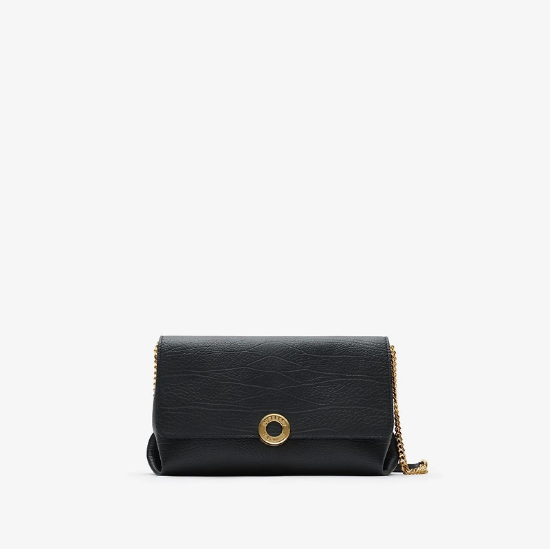 Leather Chain Strap Clutch in Slate grey - Women | Burberry® Official