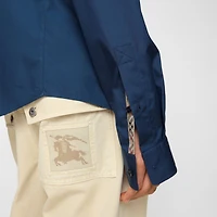 Regular Fit Cotton Poplin Shirt in Dark graphite blue - Men | Burberry® Official