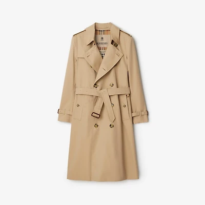 Long Kensington Heritage Trench Coat in Honey beige - Men, Cotton Gabardine | Burberry® Official