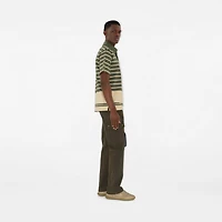 Striped Cotton Polo Shirt in Yew green - Men | Burberry® Official