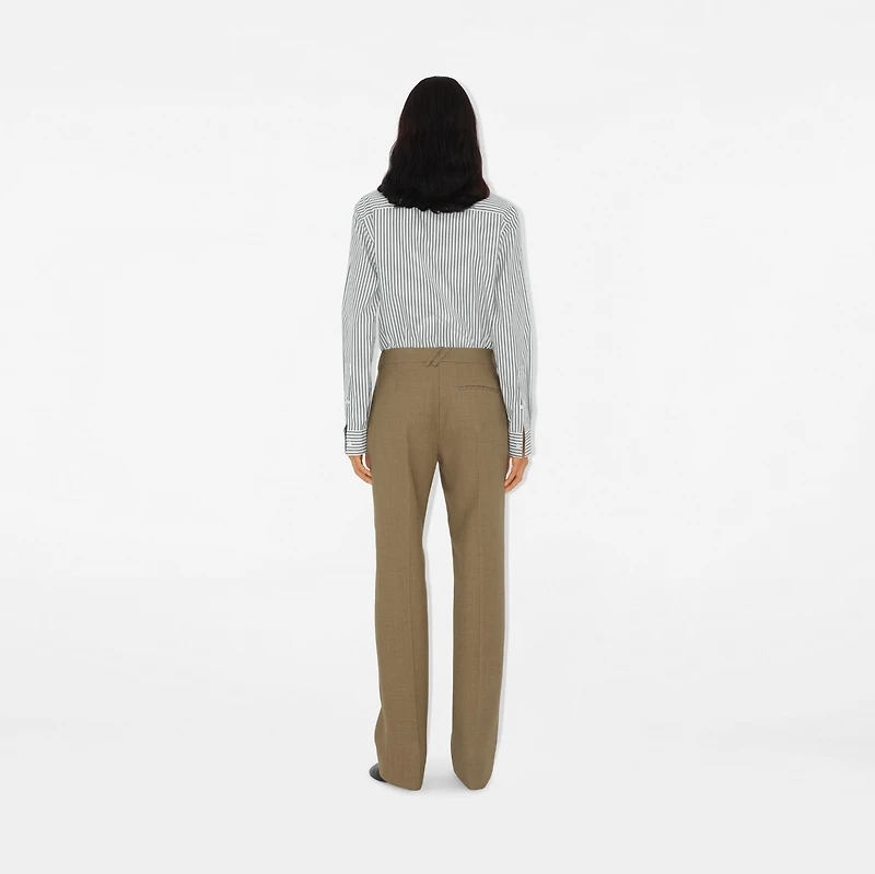 Wool Tailored Trousers in Linden/mountain - Women | Burberry® Official